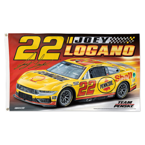 Joey Logano 2024 Shell Pennzoil Car NASCAR 3x5 Flag #22