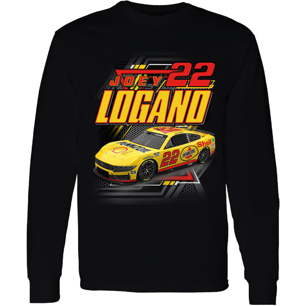 Joey Logano 2024 Long Sleeve Shell Pennzoil #22 Car T-Shirt Black NASCAR