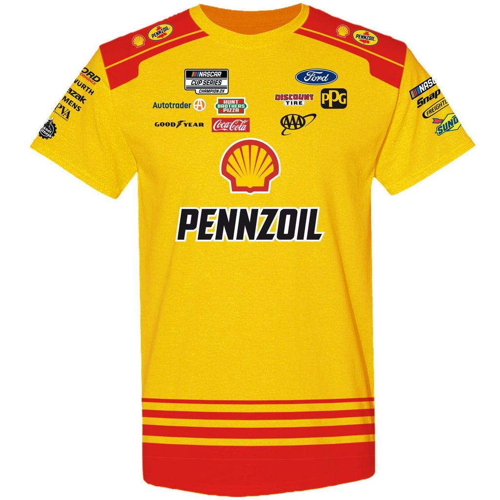 Joey Logano 2024 Shell Pennzoil Sublimated Uniform Pit Crew T-Shirt #22 NASCAR