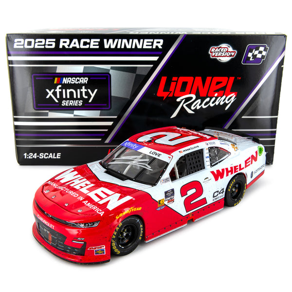 Jesse Love / Richard Childress Dual Autographed Daytona Xfinity Series Race Win 1:24 Standard 2025 Diecast Car Hand Signed #2 Whelen NASCAR