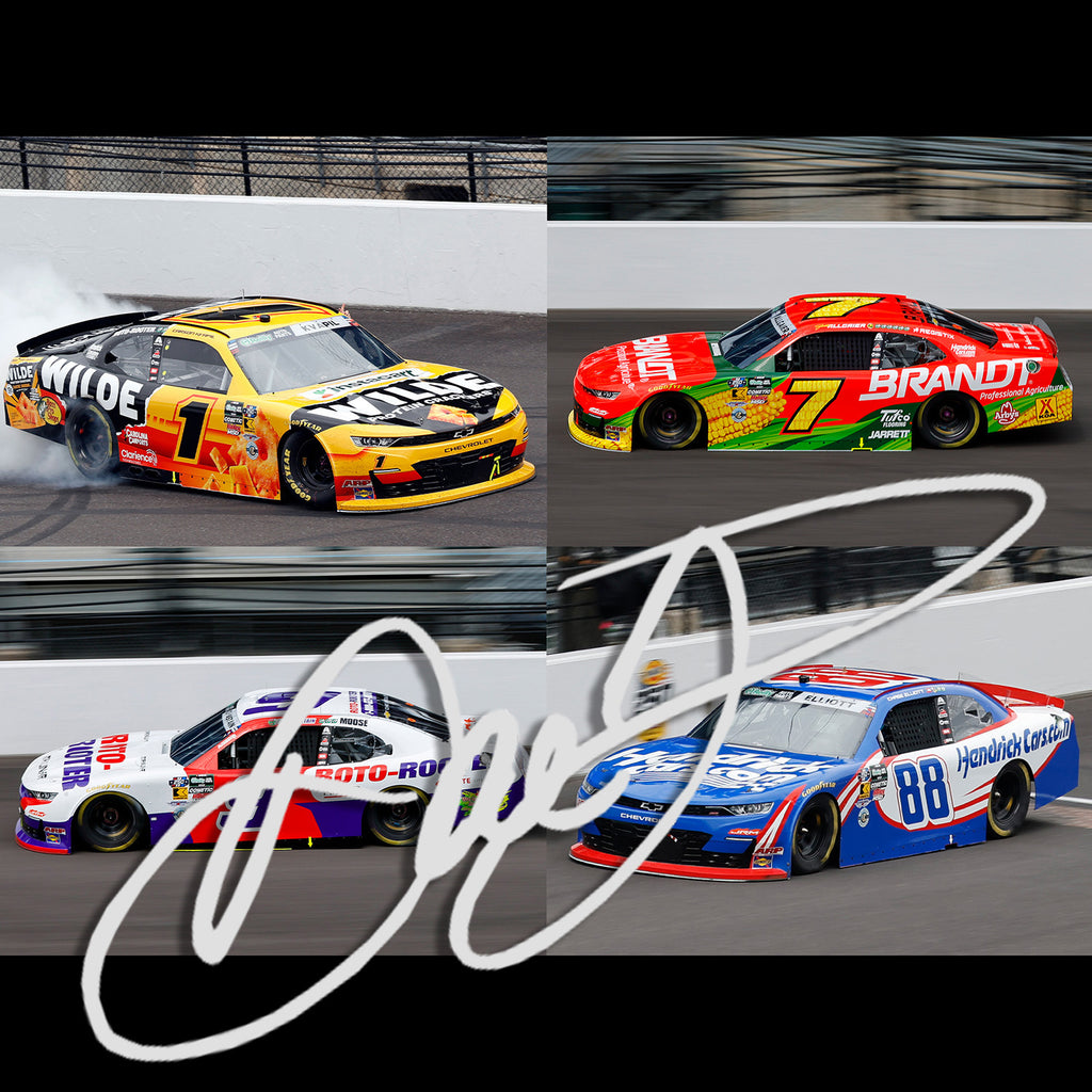 Dale Earnhardt Jr Autographed JR Motorsports Indy 4-Car Sweep NOAPS Race Win 1:64 Standard 2026 Diecast Set In Special Collectible Packaging
