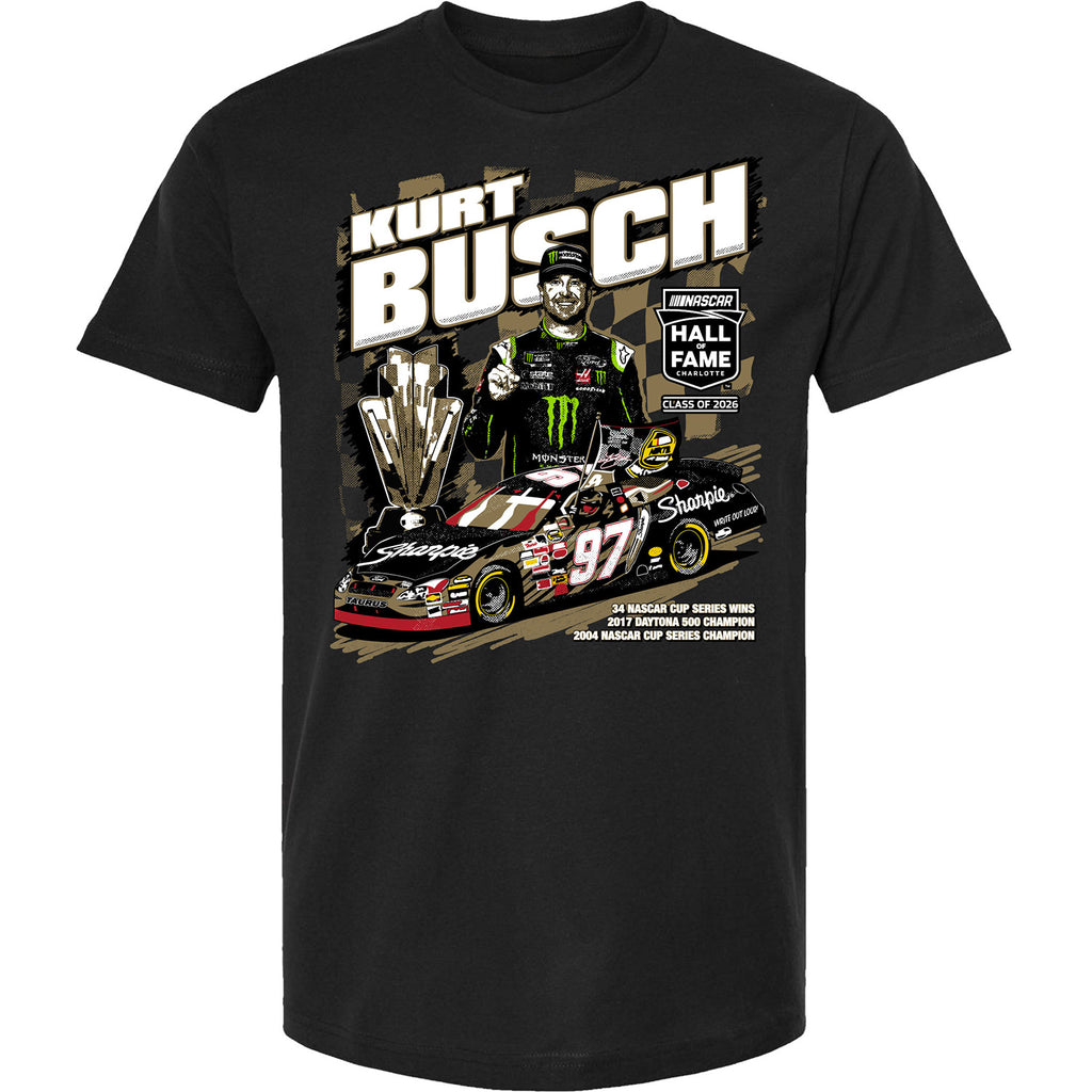 Kurt Busch 2026 NASCAR Hall of Fame T-Shirt Black