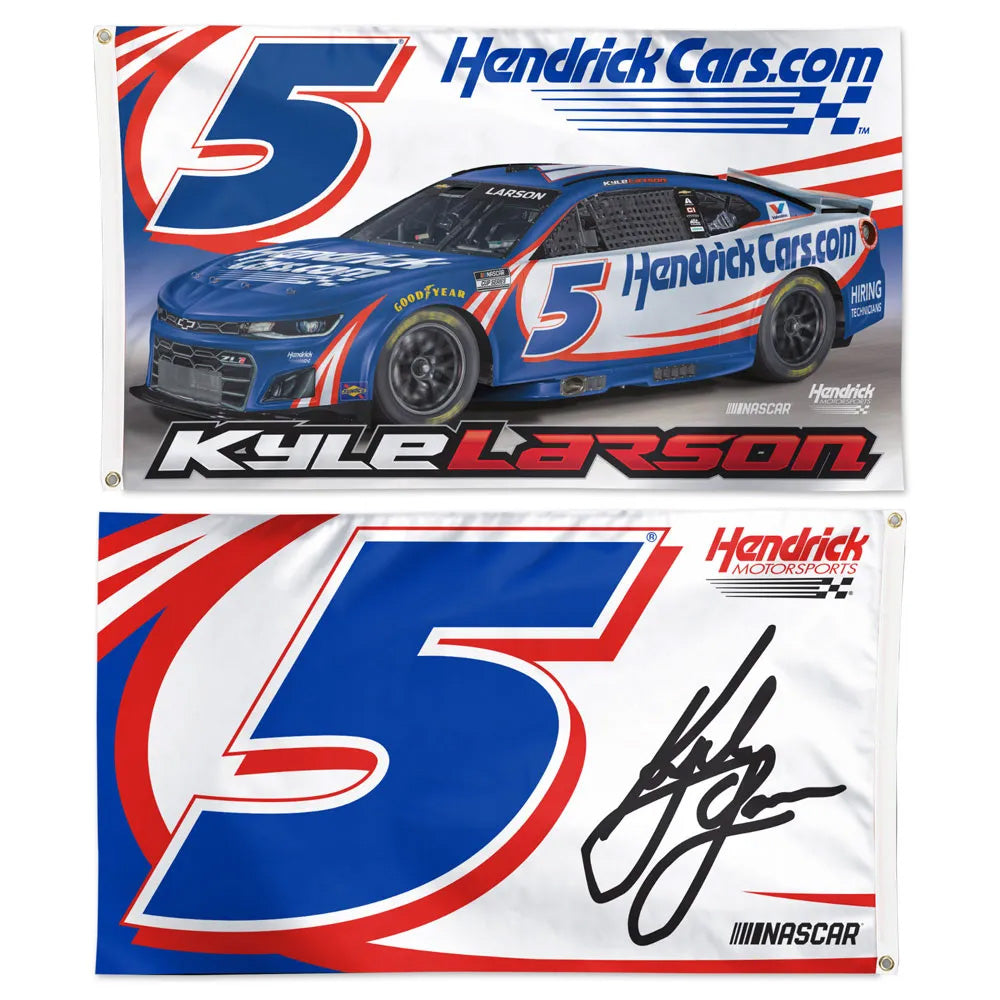 Kyle Larson 2026 HendrickCars Two-Sided NASCAR 3x5 Flag #5