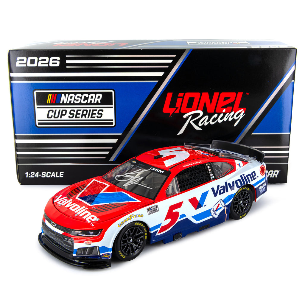 Kyle Larson Autographed Valvoline 1:24 Standard 2026 Diecast Car #5 NASCAR
