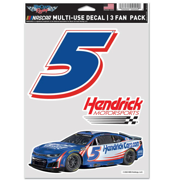 Kyle Larson 2026 Multi-Use HendrickCars #5 Decal 3-Pack NASCAR