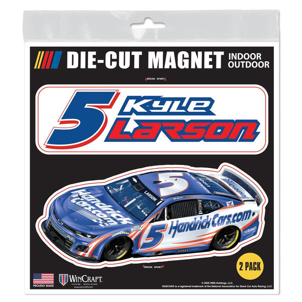 Kyle Larson 2025 HendrickCars Die Cut 2-Pack Indoor/Outdoor Magnets #5 NASCAR