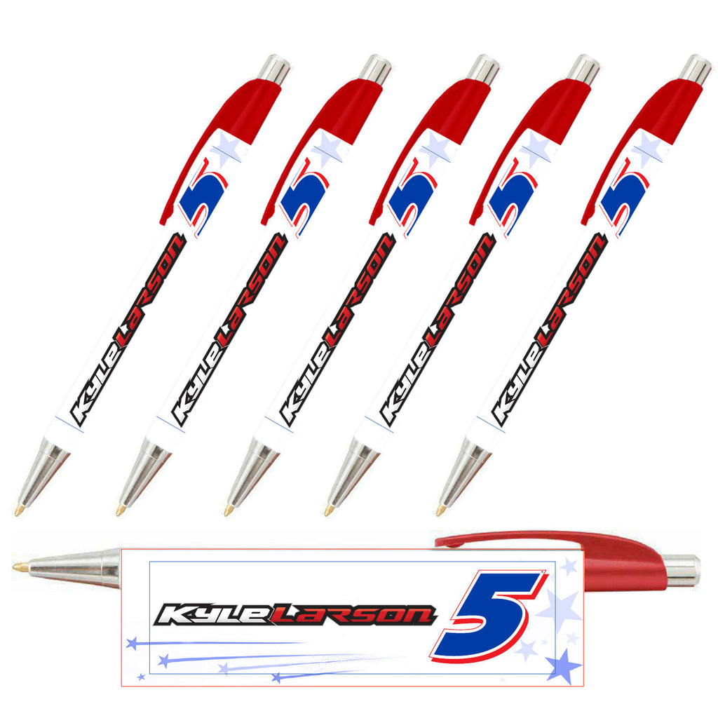 Kyle Larson 2024 Top Flight Slim Metallic Pens 5-Pack #5 NASCAR