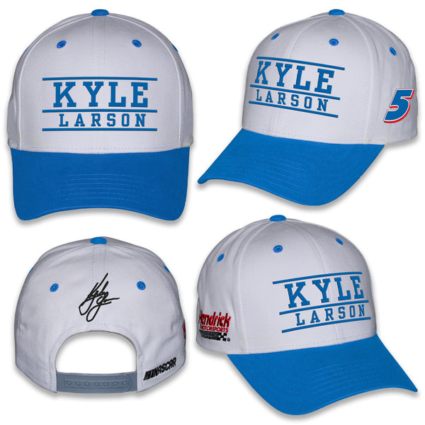 Kyle Larson 2025 Throwback Text Hat White #5 NASCAR