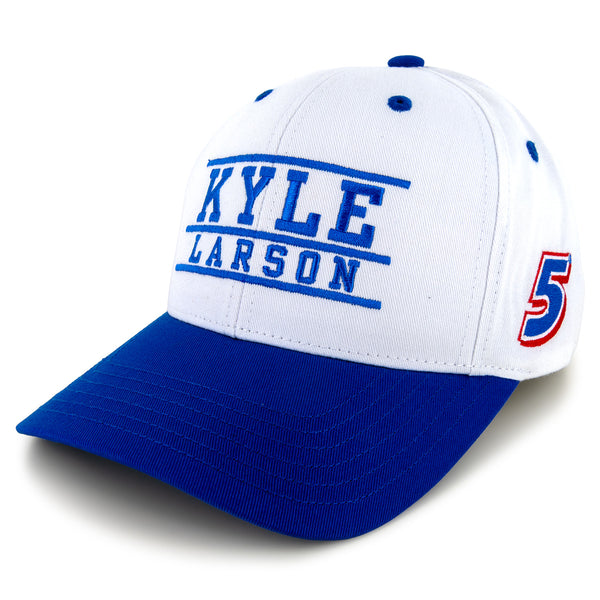 Kyle Larson 2025 Throwback Text Hat White #5 NASCAR