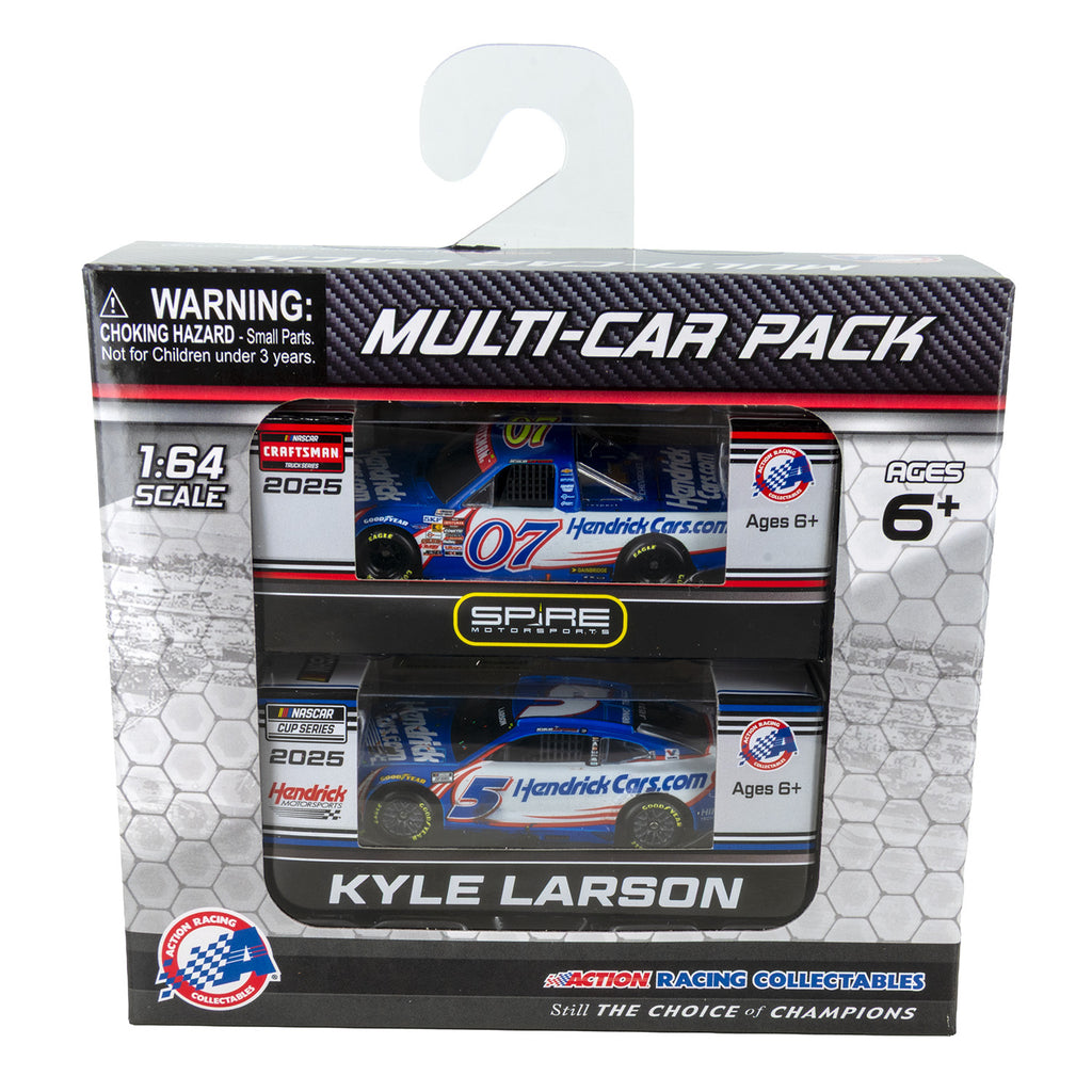 Kyle Larson Homestead-Miami Race Win HendrickCars Cup and Truck 1:64 Standard 2025 2-Car Diecast Set In Special Collectible Packaging