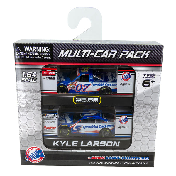 Kyle Larson Homestead-Miami Race Win HendrickCars Cup and Truck 1:64 Standard 2025 2-Car Diecast Set In Special Collectible Packaging