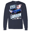 Kyle Larson 2024 Long Sleeve Patriotic #5 Car T-Shirt Blue NASCAR HendrickCars