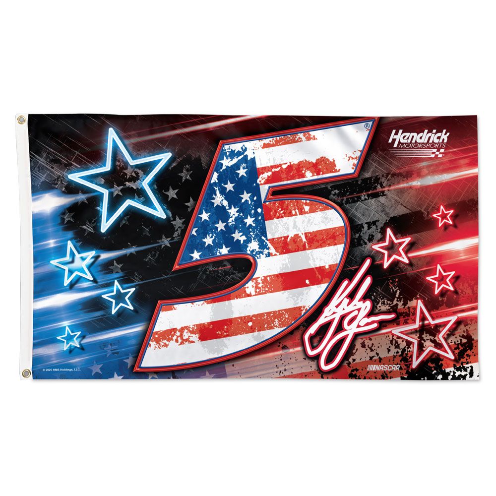 Kyle Larson 2025 Patriotic #5 NASCAR 3x5 Flag 