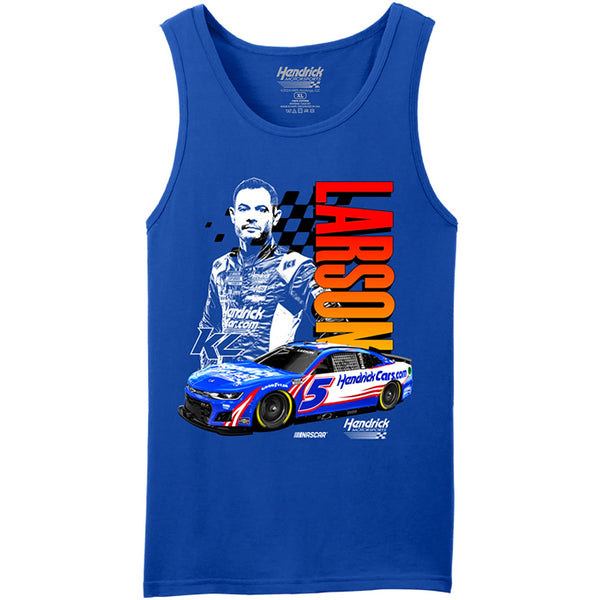 Kyle Larson 2024 Men's Tank Top T-Shirt Blue HendrickCars #5 NASCAR
