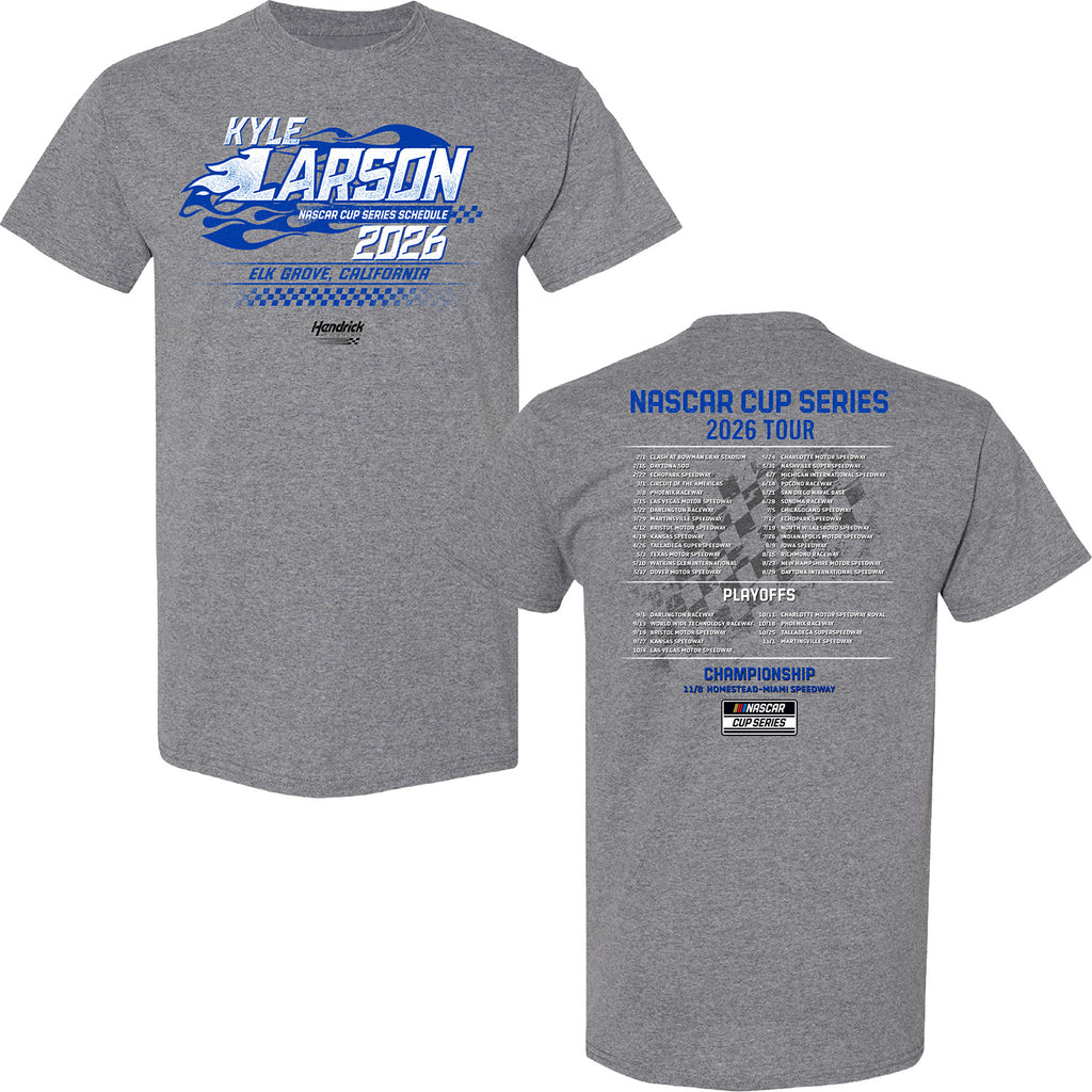 Kyle Larson 2026 NASCAR Cup Series Schedule T-Shirt Gray #5