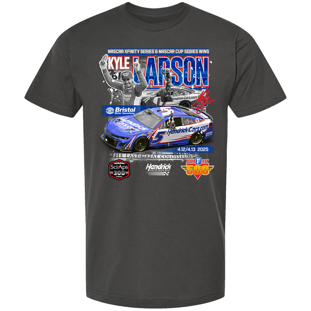 Kyle Larson 2025 Bristol Sweep Race Win T-Shirt #5 NASCAR