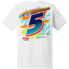 Kyle Larson 2024 HendrickCars Highlight 2-Spot T-Shirt White #5 NASCAR