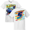 Kyle Larson 2024 HendrickCars Highlight 2-Spot T-Shirt White #5 NASCAR