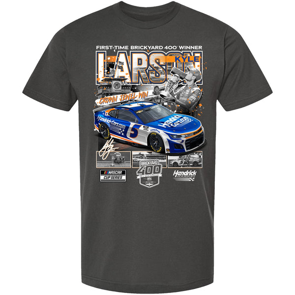 Kyle Larson 2024 Indianapolis Brickyard 400 Crown Jewel Race Win T-Shirt Preorder - Ships Next Week