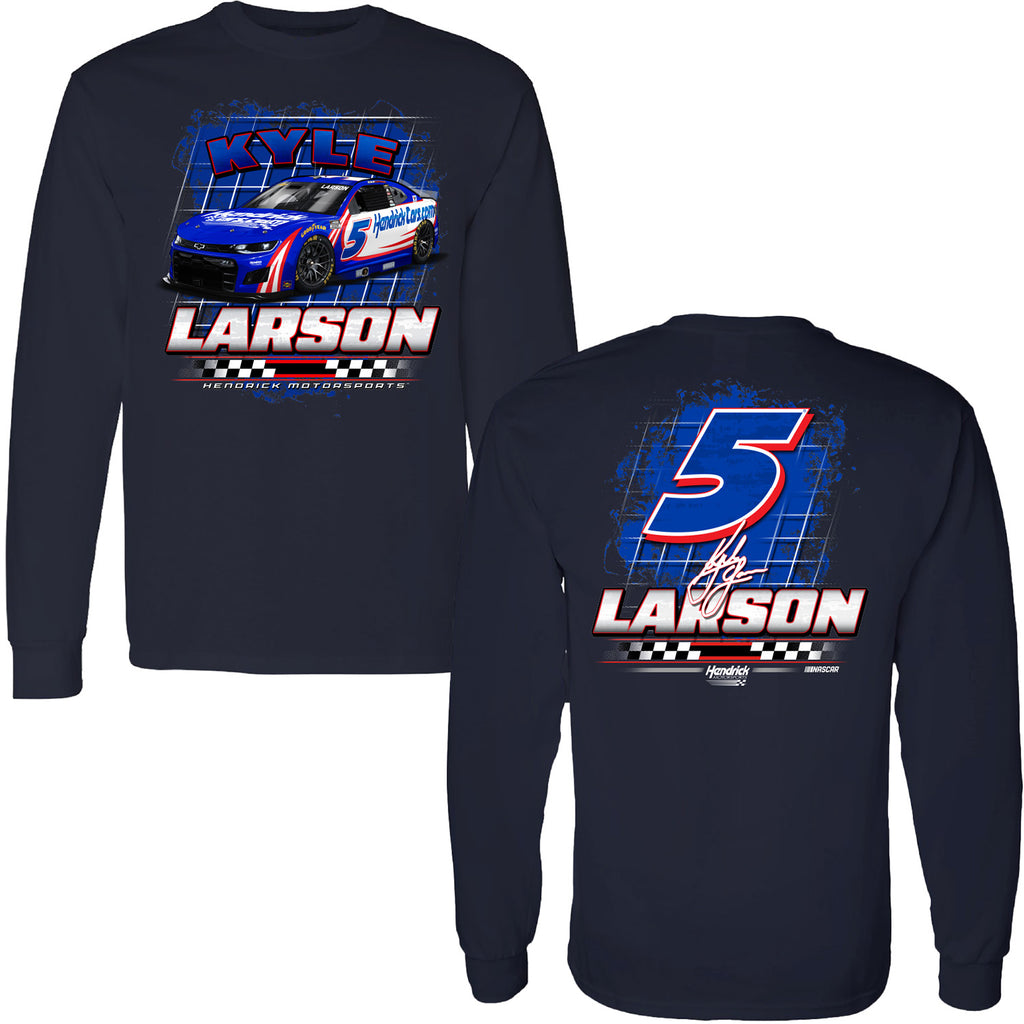Kyle Larson 2025 Long Sleeve HendrickCars 2-Spot T-Shirt Blue #5 NASCAR