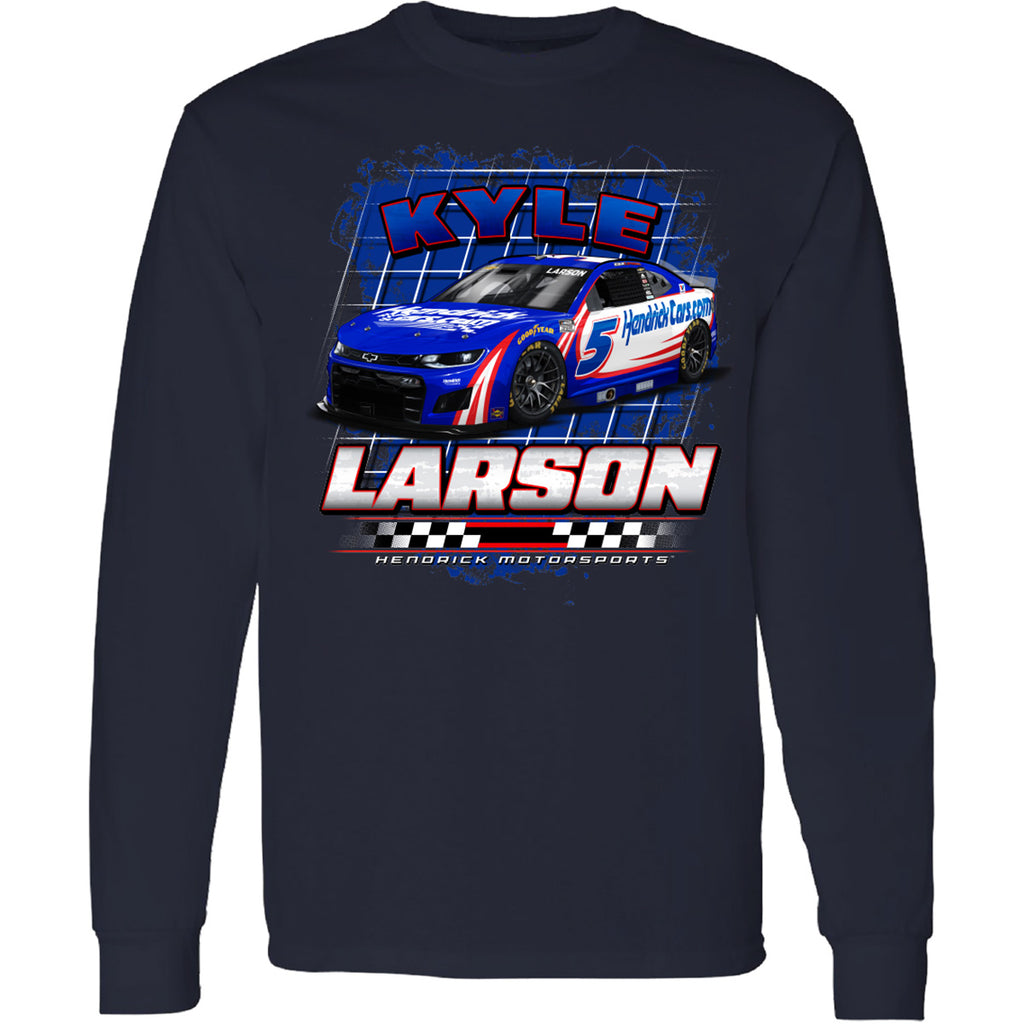 Kyle Larson 2025 Long Sleeve HendrickCars 2-Spot T-Shirt Blue #5 NASCAR