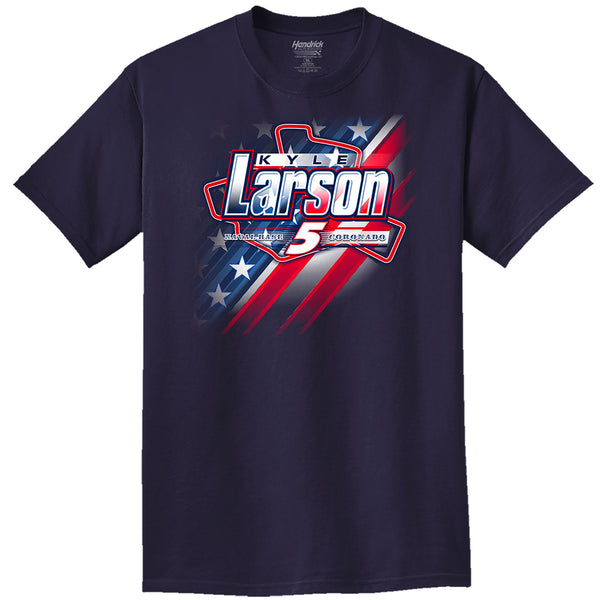 Kyle Larson 2026 HendrickCars San Diego Patriotic Paint Scheme 2-Spot Classic Ink T-Shirt Blue #5 NASCAR