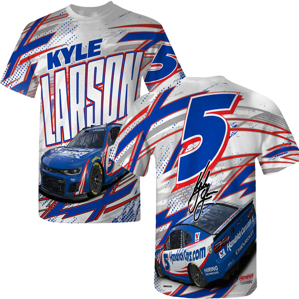 Kyle Larson 2025 Sublimated HendrickCars Total Print T-Shirt #5 NASCAR