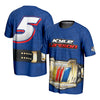 Kyle Larson 2025 NASCAR Cup Champion Title Belt Sublimated Total Print ProSphere T-Shirt Blue