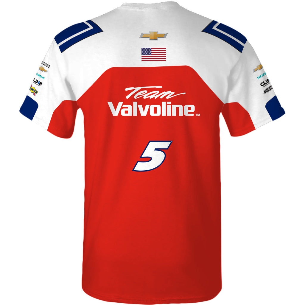 Kyle Larson 2025 Valvoline Sublimated Uniform Pit Crew T-Shirt #5 NASCAR