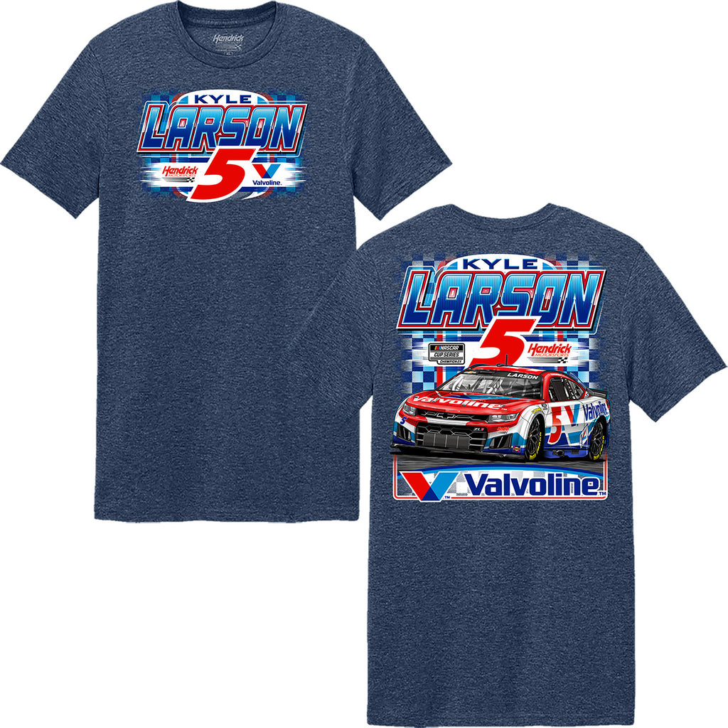Kyle Larson 2026 Valvoline Heather Navy 2-Spot T-Shirt Blue #5 NASCAR