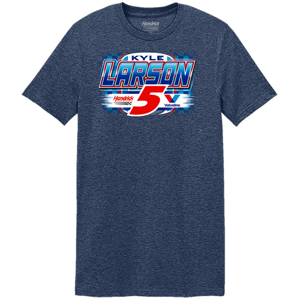Kyle Larson 2026 Valvoline Heather Navy 2-Spot T-Shirt Blue #5 NASCAR