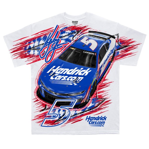 Kyle Larson 2026 HendrickCars Total Print T-Shirt White #5 NASCAR