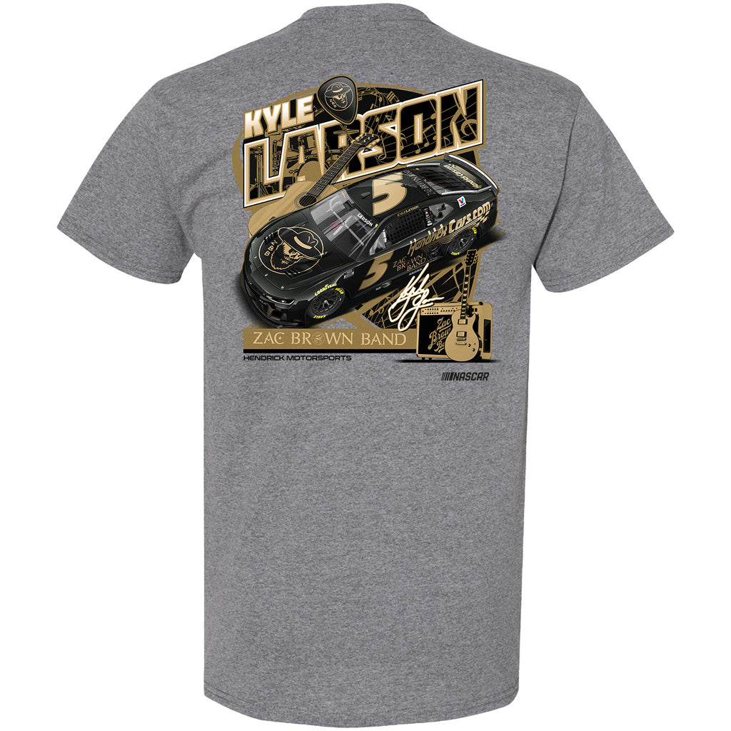 Kyle Larson 2025 HendrickCars / Zac Brown Band 2-Spot T-Shirt Gray #5 NASCAR