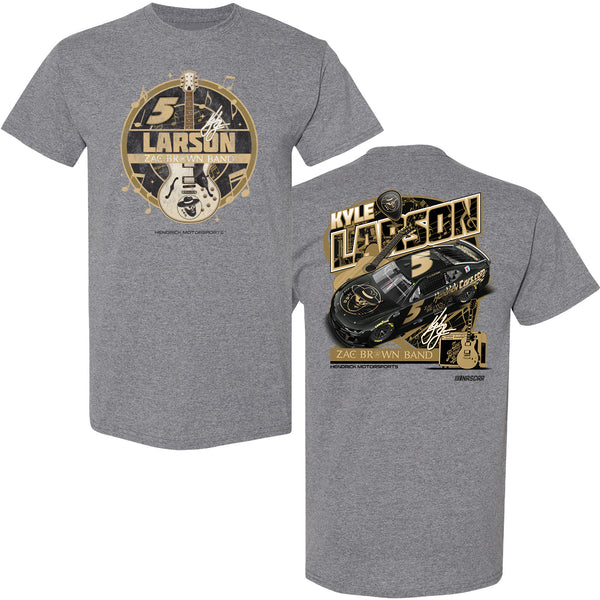 Kyle Larson 2025 HendrickCars / Zac Brown Band 2-Spot T-Shirt Gray #5 NASCAR