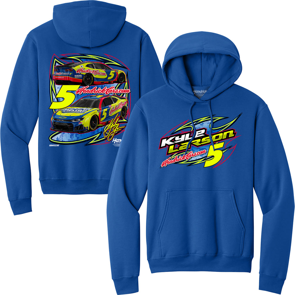 Kyle Larson 2026 HendrickCars Kyle Busch Tribute Las Vegas 2-Spot Classic Ink Hoodie Blue #5 NASCAR