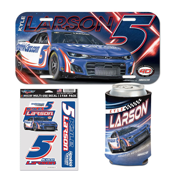 Kyle Larson 2024 Can Hugger, 2024 Plastic License Plate 2024 Decal 3-Pack BUNDLE PRICED