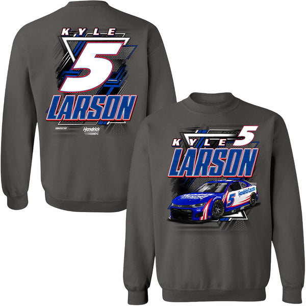 Kyle Larson 2024 HendrickCars #5 Car Crewneck Sweatshirt Charcoal Gray NASCAR