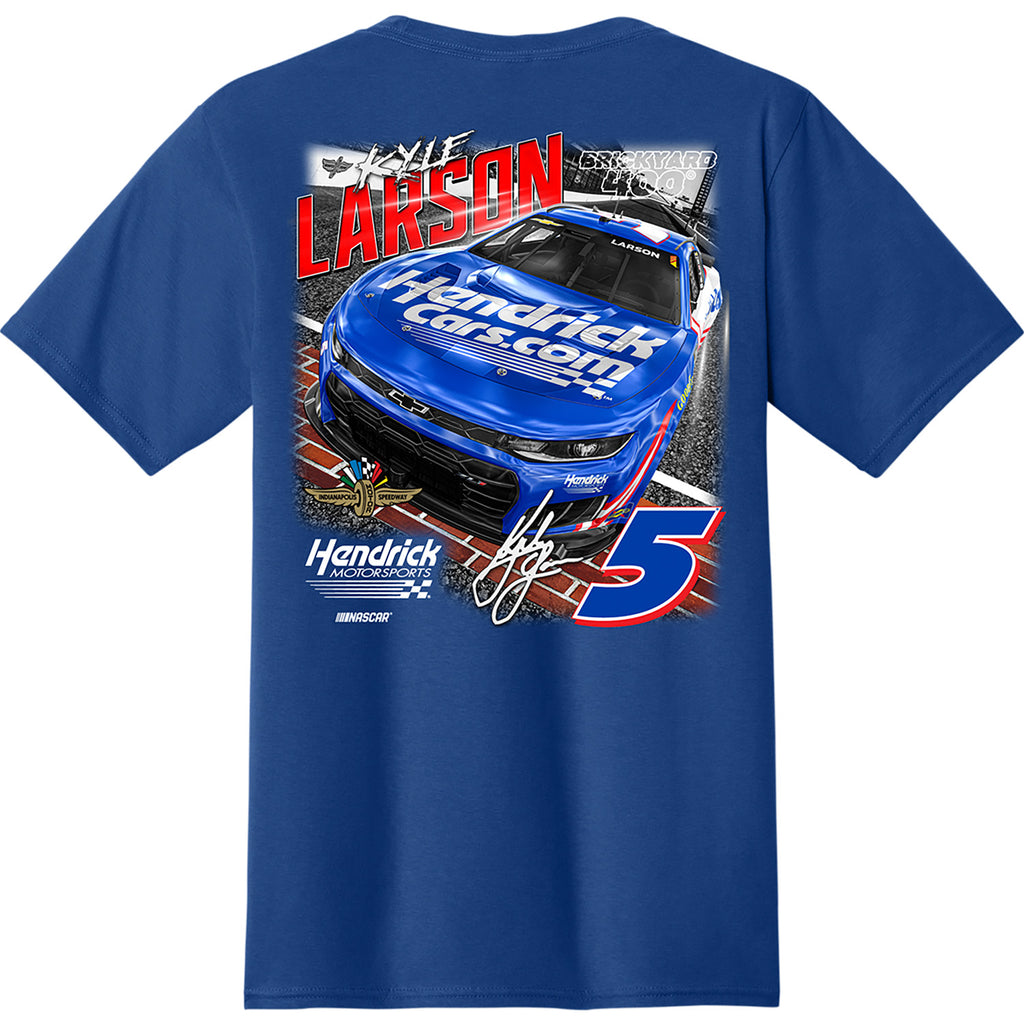 Kyle Larson 2026 Brickyard 400 Event HendrickCars 2-Spot Classic Ink T-Shirt Blue #5 NASCAR