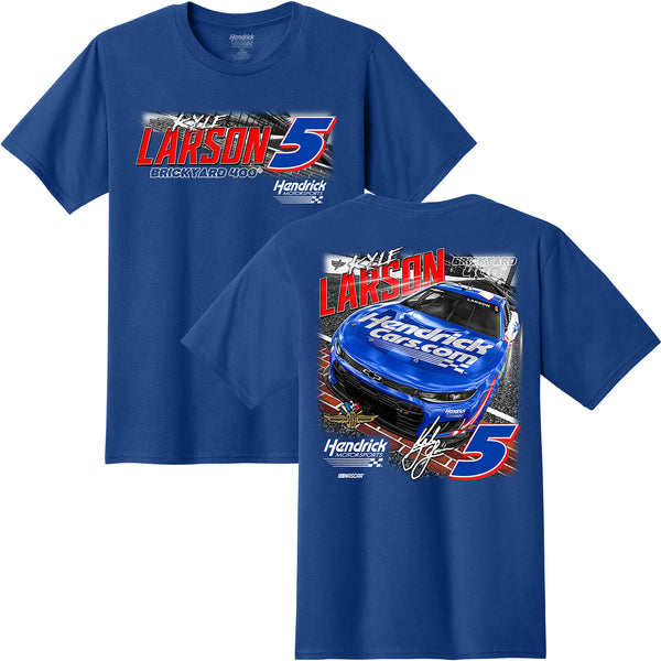 Kyle Larson 2026 Brickyard 400 Event HendrickCars 2-Spot Classic Ink T-Shirt Blue #5 NASCAR