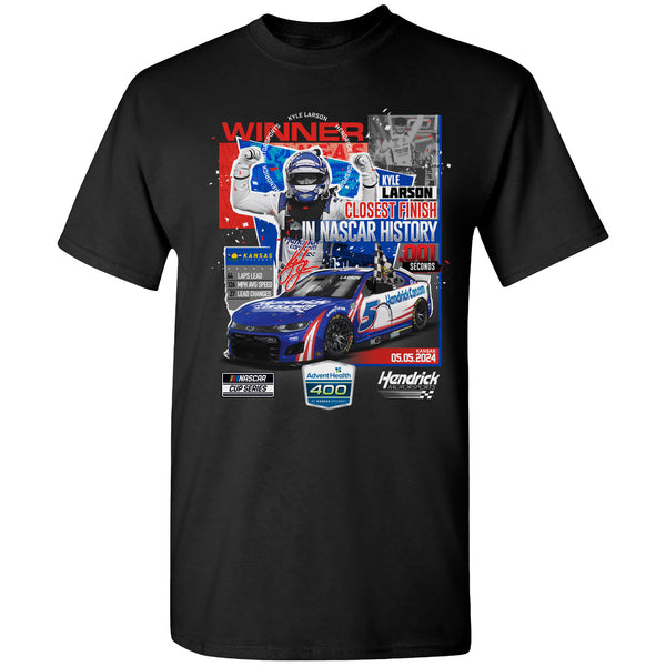 Kyle Larson 2024 Kansas Race Win T-Shirt #5 NASCAR