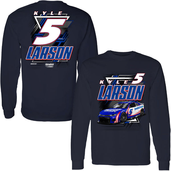 Kyle Larson 2024 Long Sleeve HendrickCars #5 Car T-Shirt Blue NASCAR