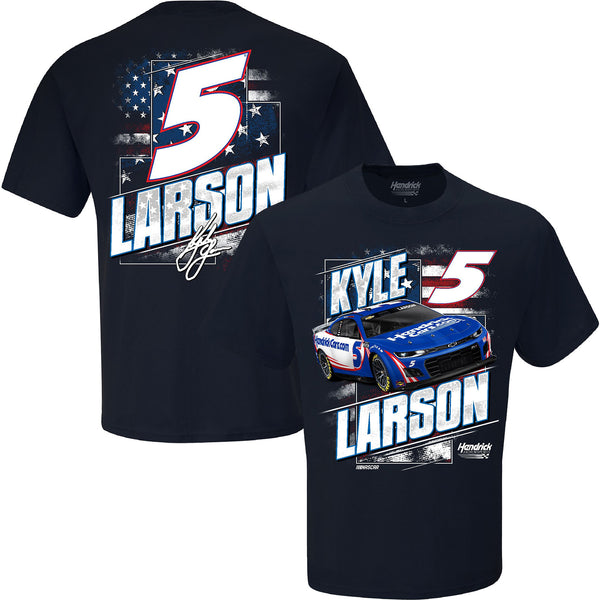 Kyle Larson 2024 Patriotic HendrickCars Car T-Shirt Blue #5 NASCAR