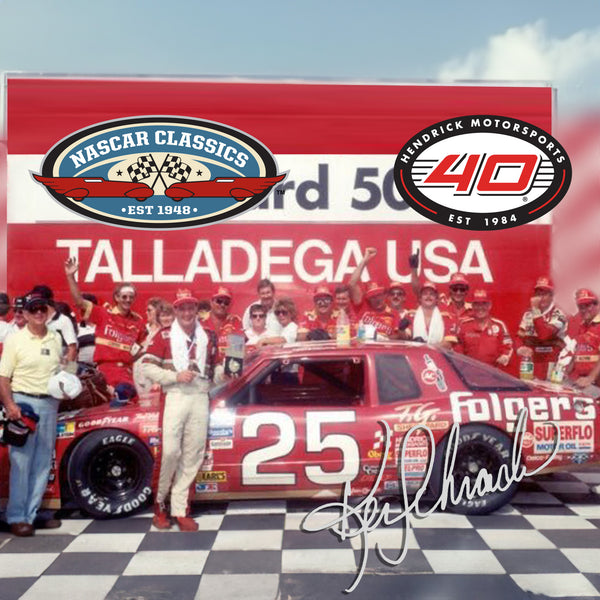 Ken Schrader Autographed Talladega First Cup Series Race Win 1:24 Standard 1988 Diecast Car #25 Folgers NASCAR