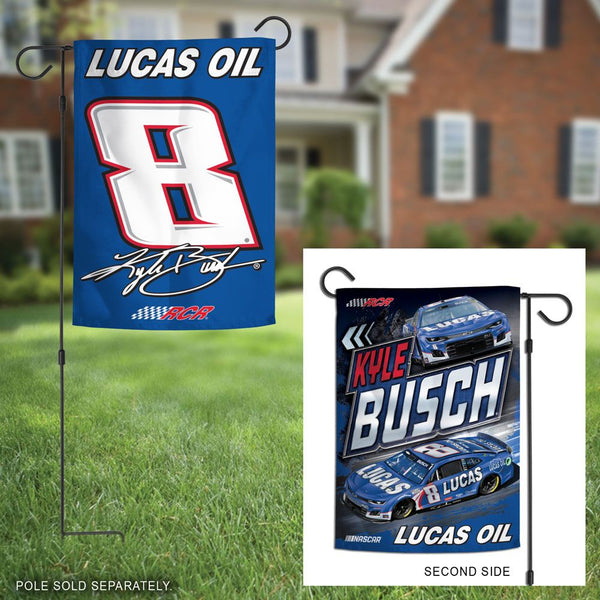 Kyle Busch 2025 Lucas Oil Two Sided 12x18 Garden Flag #8 NASCAR