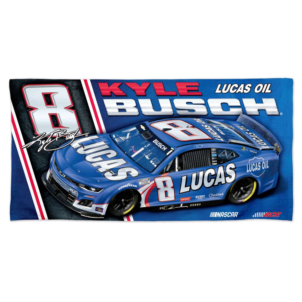 Kyle Busch 2025 Lucas Oil 30x60 Beach Towel #8 NASCAR