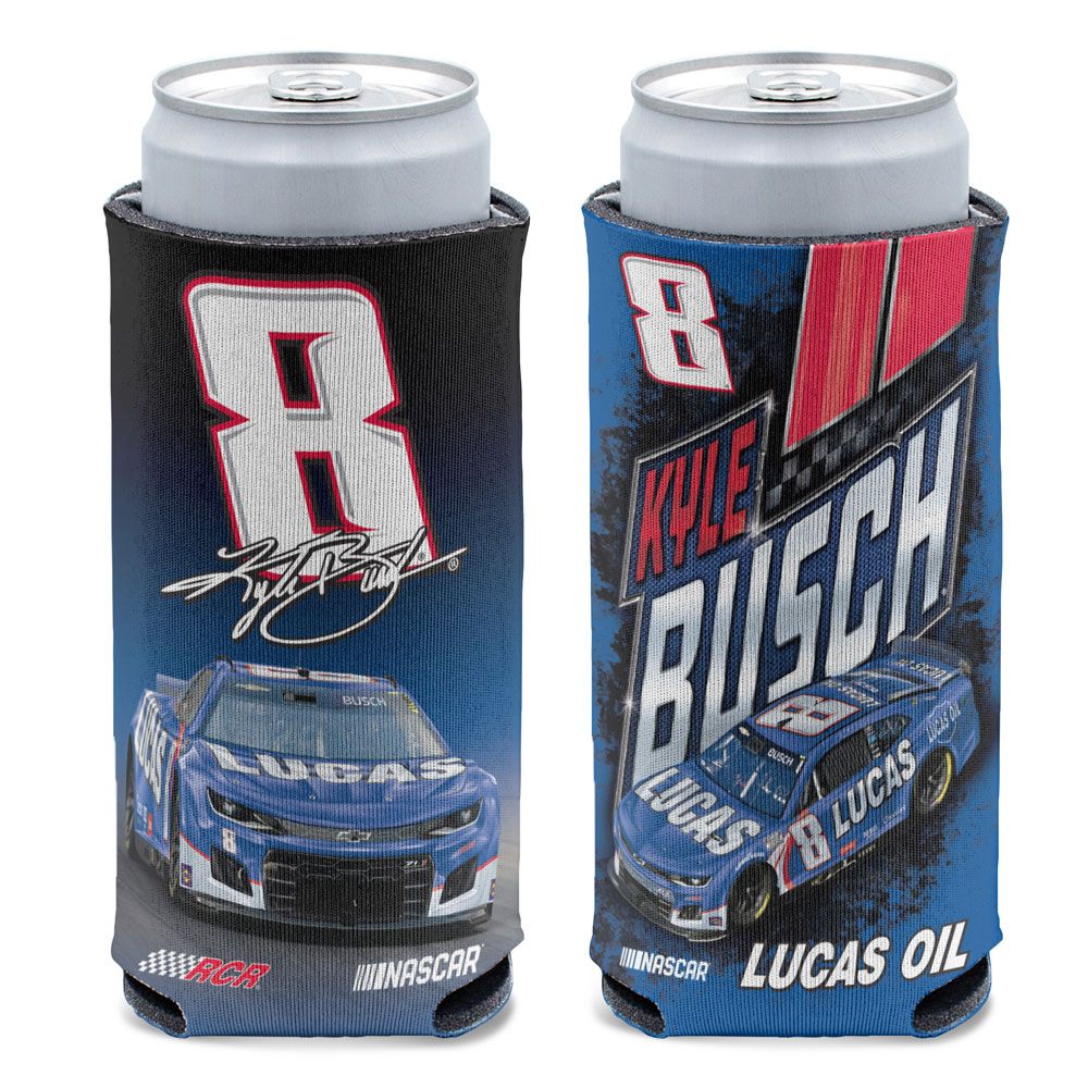 Kyle Busch 2025 Lucas Oil #8 Slim Can Hugger 12oz Cooler NASCAR
