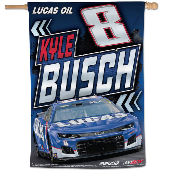 Kyle Busch 2025 Lucas Oil 28x40 Vertical Flag #8 NASCAR