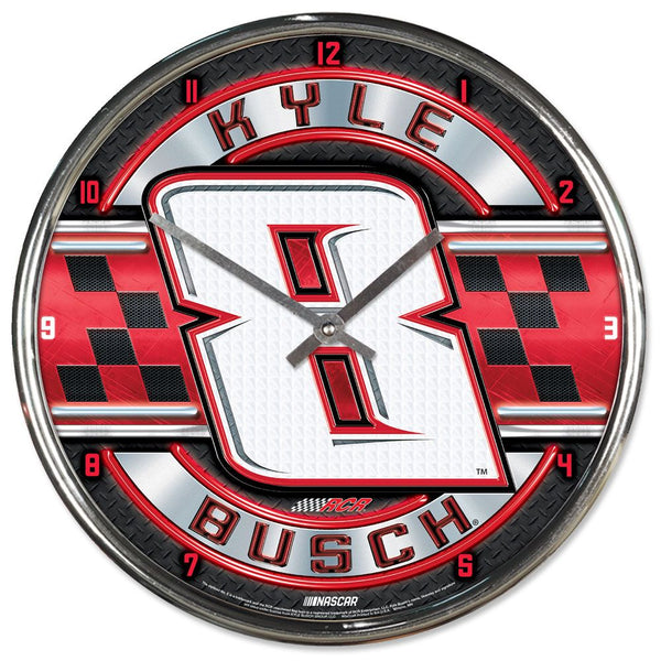 Kyle Busch 2024 Car Number #8 Chrome Wall Clock NASCAR