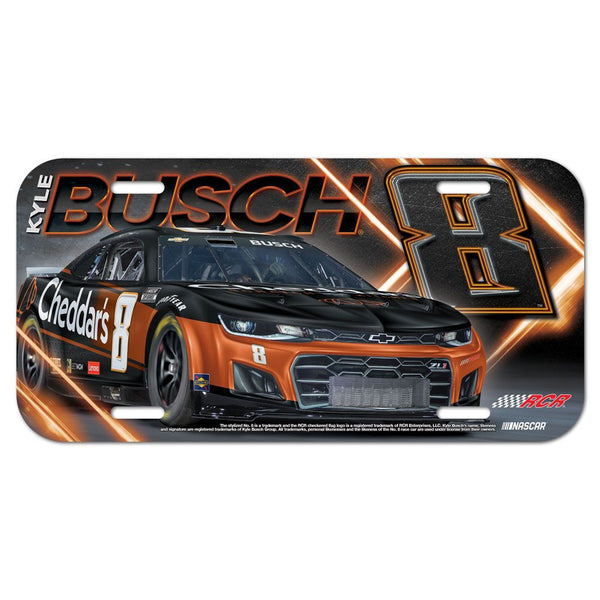Kyle Busch 2024 Cheddar's Plastic Car License Plate #8 NASCAR