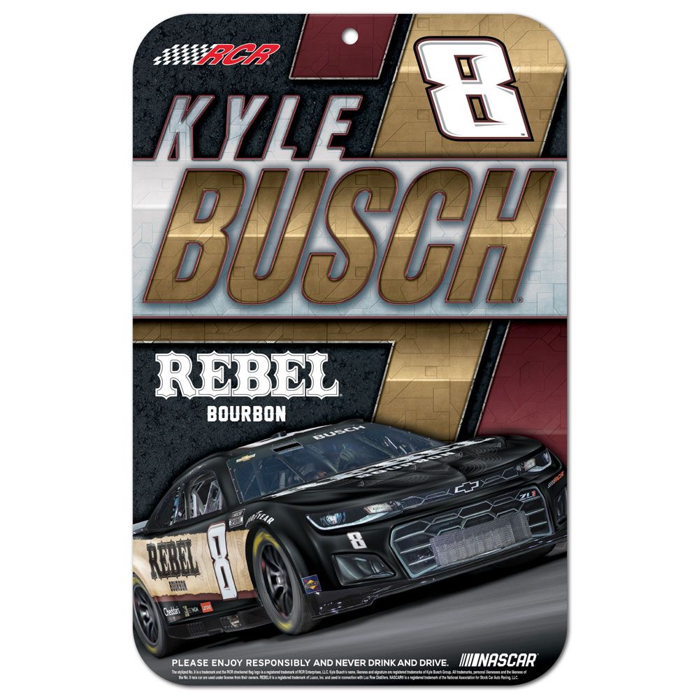 Kyle Busch 2024 Rebel Bourbon #8 11x17 Plastic Sign | RacingUSA